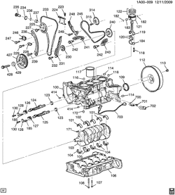 4-CYLINDER ENGINE Pontiac Pursuit 2005-2007 AP ENGINE ASM-2.0L L4 PART 1 CYLINDER BLOCK & INTERNAL PARTS (LSJ/2.0P)