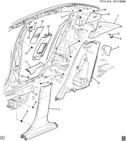 ACABAMENTO INTERNO - ACABAMENTO BANCO DIANTEIRO - CINTOS DE SEGURANÇA Chevrolet Cruze (Carryover Model) 2011-2016 P69 TRIM/CENTER PILLAR & QUARTER
