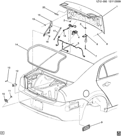 BODY MOLDINGS-SHEET METAL-REAR COMPARTMENT HARDWARE-ROOF HARDWARE Chevrolet Malibu 2009-2010 Z REAR COMPARTMENT HARDWARE