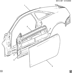 BODY MOLDINGS-SHEET METAL-REAR COMPARTMENT HARDWARE-ROOF HARDWARE Cadillac CTS Coupe 2011-2014 D47 SHEET METAL/BODY PART 2-SIDE FRAME & DOORS
