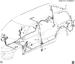 STARTER-GENERATOR-IGNITION-ELECTRICAL-LAMPS Chevrolet Uplander (2WD) 2008-2009 U1 WIRING HARNESS/BODY