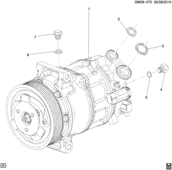 BODY MOUNTING-AIR CONDITIONING-AUDIO/ENTERTAINMENT Chevrolet Malibu 2014-2015 GB,GC,GD A/C COMPRESSOR ASM (LTG/2.0X,LKW/2.5L)