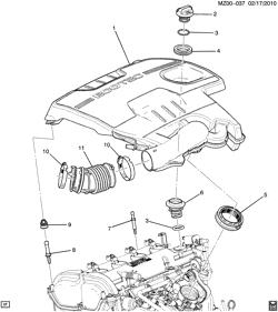 4-CYLINDER ENGINE Chevrolet Malibu 2011-2011 Z INTAKE MANIFOLD SHIELD/COVERS (LE5/2.4-1,LE9/2.4U)