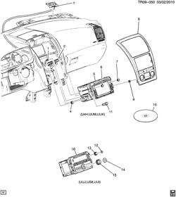 BODY MOUNTING-AIR CONDITIONING-AUDIO/ENTERTAINMENT Chevrolet Traverse (AWD) 2010-2010 RV1 RADIO MOUNTING (G.M.C. Z88)