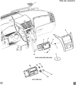 BODY MOUNTING-AIR CONDITIONING-AUDIO/ENTERTAINMENT Chevrolet Traverse (AWD) 2010-2010 RV1 RADIO MOUNTING (CHEVROLET X88)