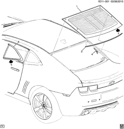 VIDRO TRASEIRO Chevrolet Camaro Coupe 2010-2015 EE,EF,ES37 QUARTER WINDOW & REAR WINDOW