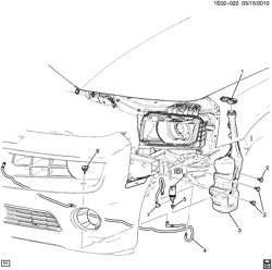 СТАРТЕР-ГЕНЕРАТОР-СИСТЕМА ЗАЖИГАНИЯ-ЭЛЕКТРООБОРУДОВАНИЕ-ЛАМПЫ Chevrolet Camaro Convertible 2012-2015 EF,ES HEADLAMP WASHER (TR7)