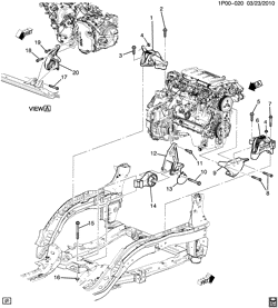 MOTOR 4 CILINDROS Chevrolet Cruze (Carryover Model) 2013-2016 PL69 MONTAJE MOTOR Y TRANSMISIÓN (LUV/1.4B, TRANSMISIÓN AUTOMÁTICA MH8)