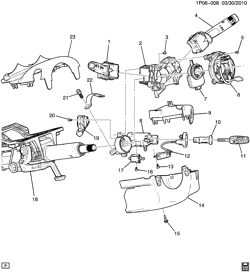 FRONT SUSPENSION-STEERING Chevrolet Cruze (Carryover Model) 2012-2016 P69 STEERING COLUMN PART 2 SWITCHES & COVERS (EXC KEYLESS START BTM)