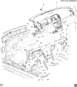 WINDSHIELD-WIPER-MIRRORS-INSTRUMENT PANEL-CONSOLE-DOORS Buick Regal 2011-2011 GK,GL INSTRUMENT PANEL PART 3 STRUCTURE