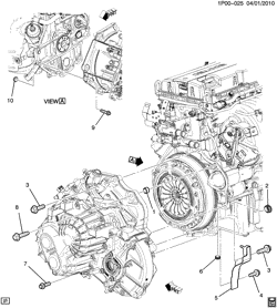 4-CYLINDER ENGINE Chevrolet Cruze (Carryover Model) 2013-2016 P69 ENGINE TO TRANSMISSION MOUNTING (LUW/1.8H,LWE/1.8G, MANUAL MZ0)