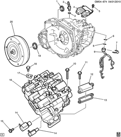 BRAKES Cadillac SRX 2010-2011 N AUTOMATIC TRANSMISSION (AISIN AF-40-6) CASE & RELATED PARTS/VALVE BODY(MXE)