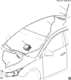 КРЕПЛЕНИЕ КУЗОВА-КОНДИЦИОНЕР-АУДИОСИСТЕМА Chevrolet Cruze (Carryover Model) 2011-2016 P69 ANTENNA/DIGITAL AUDIO (U2K)