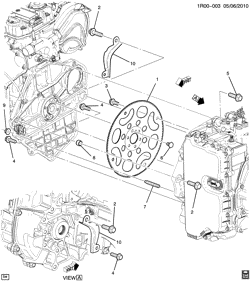 ДВИГАТЕЛЬ С РАСШИРЕННЫМ ДИАПАЗОНОМ Chevrolet Volt 2011-2015 R ENGINE TO TRANSMISSION MOUNTING
