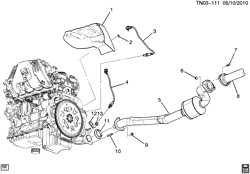 FUEL SYSTEM-EXHAUST-EMISSION SYSTEM Hummer H3 SUV 2009-2010 N1(43) EXHAUST SYSTEM PART 1 FRONT (LLR/3.7E)
