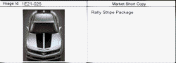 ДОПОЛНИТЕЛЬНОЕ ОБОРУДОВАНИЕ Chevrolet Camaro Coupe 2010-2013 EE,EF,ES37 STRIPE PKG (RALLY)
