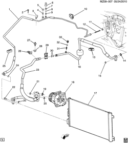 BODY MOUNTING-AIR CONDITIONING-AUDIO/ENTERTAINMENT Chevrolet Malibu 2009-2012 Z A/C REFRIGERATION SYSTEM (LY7/3.6-7)
