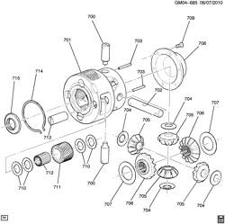 TRANSMISSÃO MANUAL 6 MARCHAS Buick Verano 2013-2016 PH AUTOMATIC TRANSMISSION (MHK) 6T50 FRONT DIFFERENTIAL CARRIER