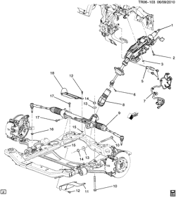 FRONT AXLE-FRONT SUSPENSION-STEERING-DIFFERENTIAL GEAR Buick Enclave (AWD) 2011-2017 RV1 STEERING SYSTEM & RELATED PARTS