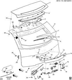BODY MOLDINGS-SHEET METAL-REAR COMPARTMENT HARDWARE-ROOF HARDWARE Cadillac CTS Wagon 2011-2011 DM,DN,DR35 LIFTGATE HARDWARE PART 2 (2ND DES)