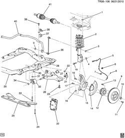 FRONT AXLE-FRONT SUSPENSION-STEERING-DIFFERENTIAL GEAR Buick Enclave (2WD) 2007-2010 RV1 SUSPENSION/FRONT