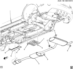 FUEL SYSTEM-EXHAUST-EMISSION SYSTEM Chevrolet Captiva Sport (Canada and US) 2013-2015 LF,LR EXHAUST SYSTEM/REAR (LEA/2.4K)