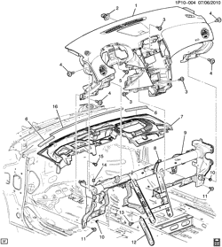 PARABRISA - LIMPADOR - ESPELHOS - PAINEL DE INSTRUMENTO - CONSOLE - PORTAS Chevrolet Cruze (Carryover Model) 2011-2016 P69 INSTRUMENT PANEL PART 3 MOUNTING