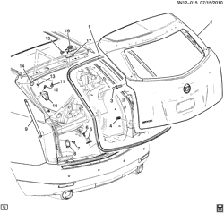 BODY MOLDINGS-SHEET METAL-REAR COMPARTMENT HARDWARE-ROOF HARDWARE Cadillac SRX 2014-2016 N LIFTGATE HARDWARE PART 1