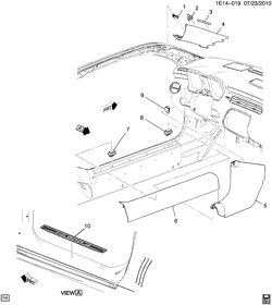 ОТДЕЛКА САЛОНА - ОТДЕЛКА ПЕРЕДН. СИДЕНЬЯ-РЕМНИ БЕЗОПАСНОСТИ Chevrolet Camaro Coupe 2012-2015 E37 TRIM/FRONT
