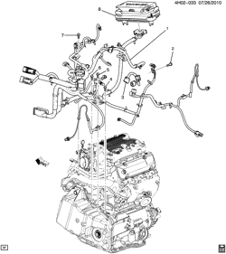 СТАРТЕР-ГЕНЕРАТОР-СИСТЕМА ЗАЖИГАНИЯ-ЭЛЕКТРООБОРУДОВАНИЕ-ЛАМПЫ Buick Lucerne 2011-2011 H WIRING HARNESS/ENGINE (LGD/3.9M)