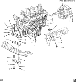 8-CYLINDER ENGINE Chevrolet Kodiak (Mexico) 2002-2007 C6H0,7H0(42) ENGINE & TRANSMISSION MOUNTING-V8 (L18/8.1E)(M/TRANS)