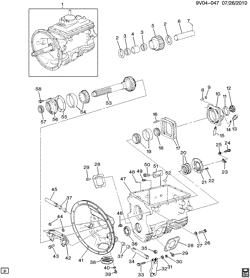 ТОРМОЗА Chevrolet Kodiak (Mexico) 2002-2008 C6H0(42) FULLER FS5406A (MM7) 6-SPEED TRANSMISSION PART 1 (CASE SECTION)