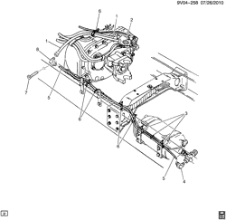 АВТОМАТИЧЕСКАЯ КОРОБКА ПЕРЕДАЧ Chevrolet Kodiak (Mexico) 2002-2008 C7H0(42) MANUAL TRANSMISSION AIR SHIFT LINES TO TRANS AND SIDE MEMBER, & MT3 & JE4