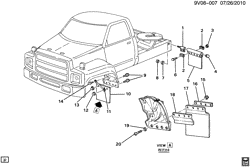 FRONT END SHEET METAL-HEATER-VEHICLE MAINTENANCE Chevrolet Kodiak (Mexico) 2002-2008 C6H0,7H0(42) MUD FLAPS