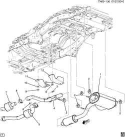 FUEL SYSTEM-EXHAUST-EMISSION SYSTEM Hummer H3 SUV 2010-2010 N1(06) EXHAUST SYSTEM/REAR (LH9/5.3P, EXC UNDERBODY PROTECTION EQ9)