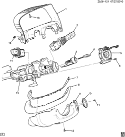 FRONT SUSPENSION-STEERING Chevrolet Captiva Sport (Canada and US) 2012-2015 L STEERING COLUMN PART 2 COVERS & SWITCHES