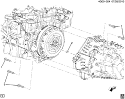 4-ЦИЛИНДРОВЫЙ ДВИГАТЕЛЬ Buick Regal 2014-2015 GS ENGINE TO TRANSMISSION MOUNTING (LTG/2.0X, MR6)