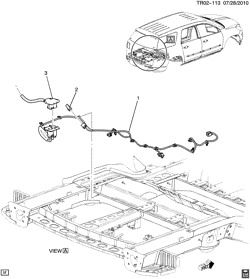 DÉMARREUR - ALTERNATEUR - ALLUMAGE - ÉLECTRIQUE - LAMPES Chevrolet Traverse (2WD) 2011-2014 RV1 FAISCEAU DE FILS/CHÂSSIS ARRIÈRE