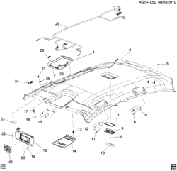 INTERIOR TRIM-FRONT SEAT TRIM-SEAT BELTS Buick LaCrosse/Allure 2011-2013 GB,GM,GT ROOF HEADLINER (EXC SUNROOF C3U)