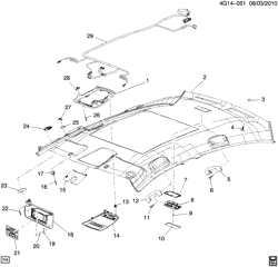 INTERIOR TRIM-FRONT SEAT TRIM-SEAT BELTS Buick LaCrosse/Allure 2011-2013 GM,GT ROOF HEADLINER (SUNROOF C3U)