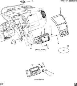 КРЕПЛЕНИЕ КУЗОВА-КОНДИЦИОНЕР-АУДИОСИСТЕМА Chevrolet Traverse (AWD) 2011-2012 RV1 RADIO MOUNTING (G.M.C. Z88)