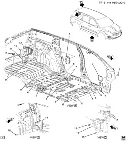 КАБИНА И КУЗОВНЫЕ ДЕТАЛИ-ДВОРНИКИ-ЗЕРКАЛА-ДВЕРИ-ОТДЕЛКА-РЕМНИ БЕЗОПАСНОСТИ Chevrolet Traverse (AWD) 2011-2013 RV1 PLUGS/BODY