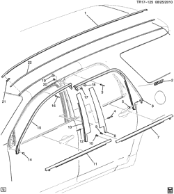 RR BODY STRUCTURE-MOLDINGS & TRIM-CARGO STOWAGE Buick Enclave (2WD) 2009-2017 RV1 MOLDINGS/BODY-ABOVE BELT (G.M.C. Z88)
