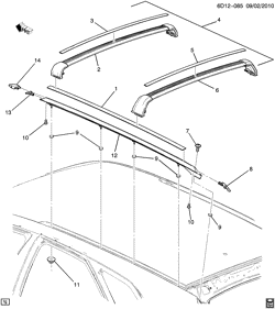 BODY MOLDINGS-SHEET METAL-REAR COMPARTMENT HARDWARE-ROOF HARDWARE Cadillac CTS Wagon 2010-2014 D35 LUGGAGE CARRIER