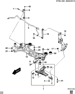 FRONT SUSPENSION-STEERING Chevrolet Aveo Sedan (Canada and US) 2004-2007 T SUSPENSION/FRONT