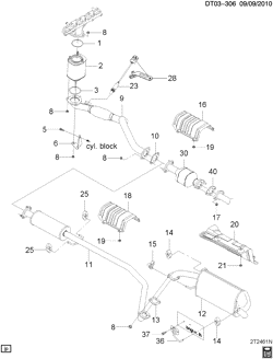 FUEL SYSTEM-EXHAUST-EMISSION SYSTEM Chevrolet Aveo 2009-2011 T EXHAUST SYSTEM