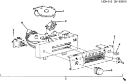 КРЕПЛЕНИЕ КУЗОВА-КОНДИЦИОНЕР-АУДИОСИСТЕМА Chevrolet Cavalier 1991-1991 J A/C & HEATER CONTROL ASM (C60,EXC (C49))