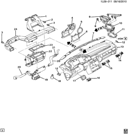 BODY MOUNTING-AIR CONDITIONING-AUDIO/ENTERTAINMENT Chevrolet Corsica 1991-1992 L AIR DISTRIBUTION SYSTEM