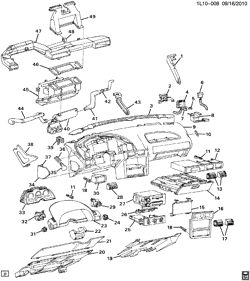 WINDSHIELD-WIPER-MIRRORS-INSTRUMENT PANEL-CONSOLE-DOORS Chevrolet Beretta 1991-1992 L INSTRUMENT PANEL