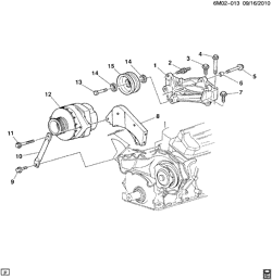 STARTER-GENERATOR-IGNITION-ELECTRICAL-LAMPS Cadillac Deville 1994-1995 K GENERATOR MOUNTING (L26/4.9B)
